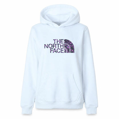 The North Face Girls White XL Pullover Hoodie with Purple Logo