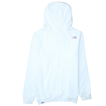 The North Face Girls White XL Pullover Hoodie with Purple Logo