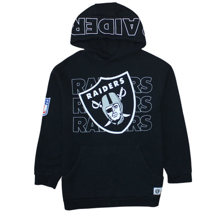 NFL Raiders Boys Black Pullover Hoodie 12-13 Years Hooded Fleece Sweatshirt