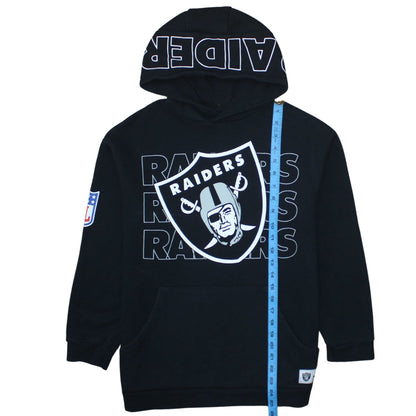 NFL Raiders Boys Black Pullover Hoodie 12-13 Years Hooded Fleece Sweatshirt