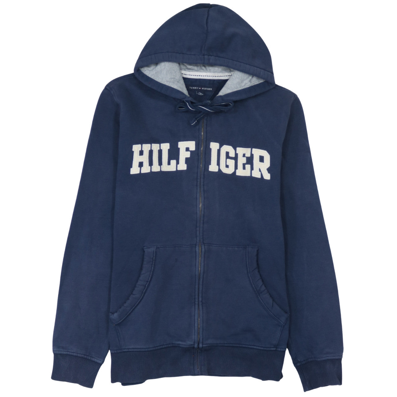 Mens UK Size L Tommy Hilfiger Blue Full Zip Hoodie