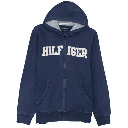Mens UK Size L Tommy Hilfiger Blue Full Zip Hoodie
