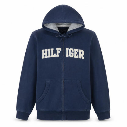 Mens UK Size L Tommy Hilfiger Blue Full Zip Hoodie