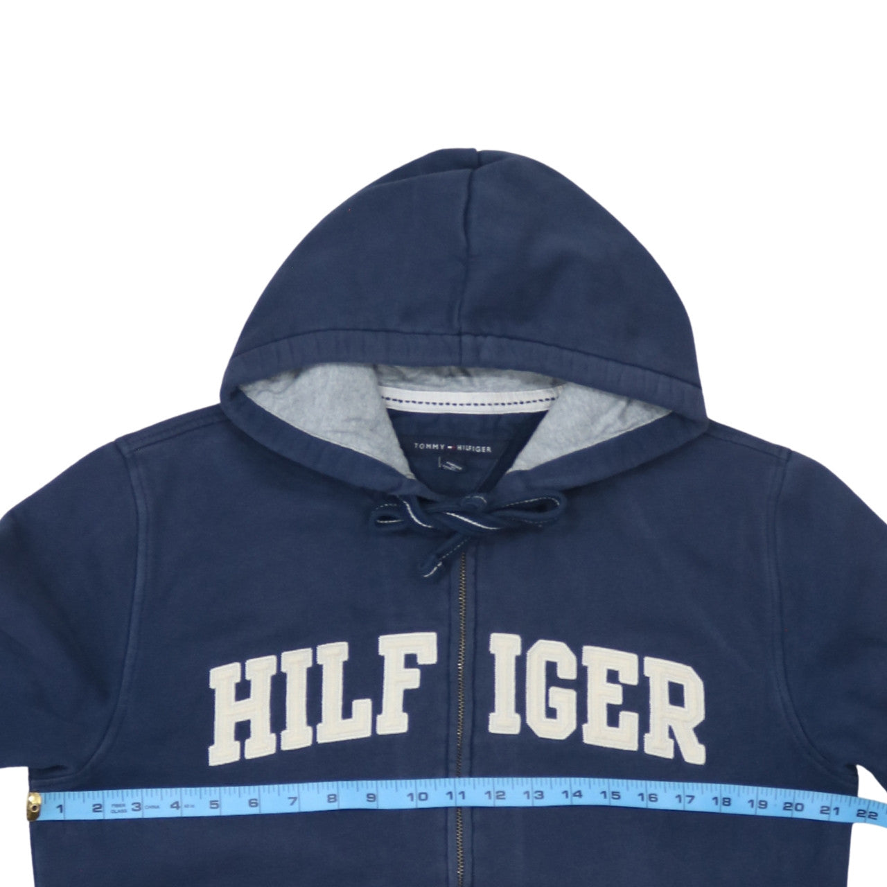 Mens UK Size L Tommy Hilfiger Blue Full Zip Hoodie