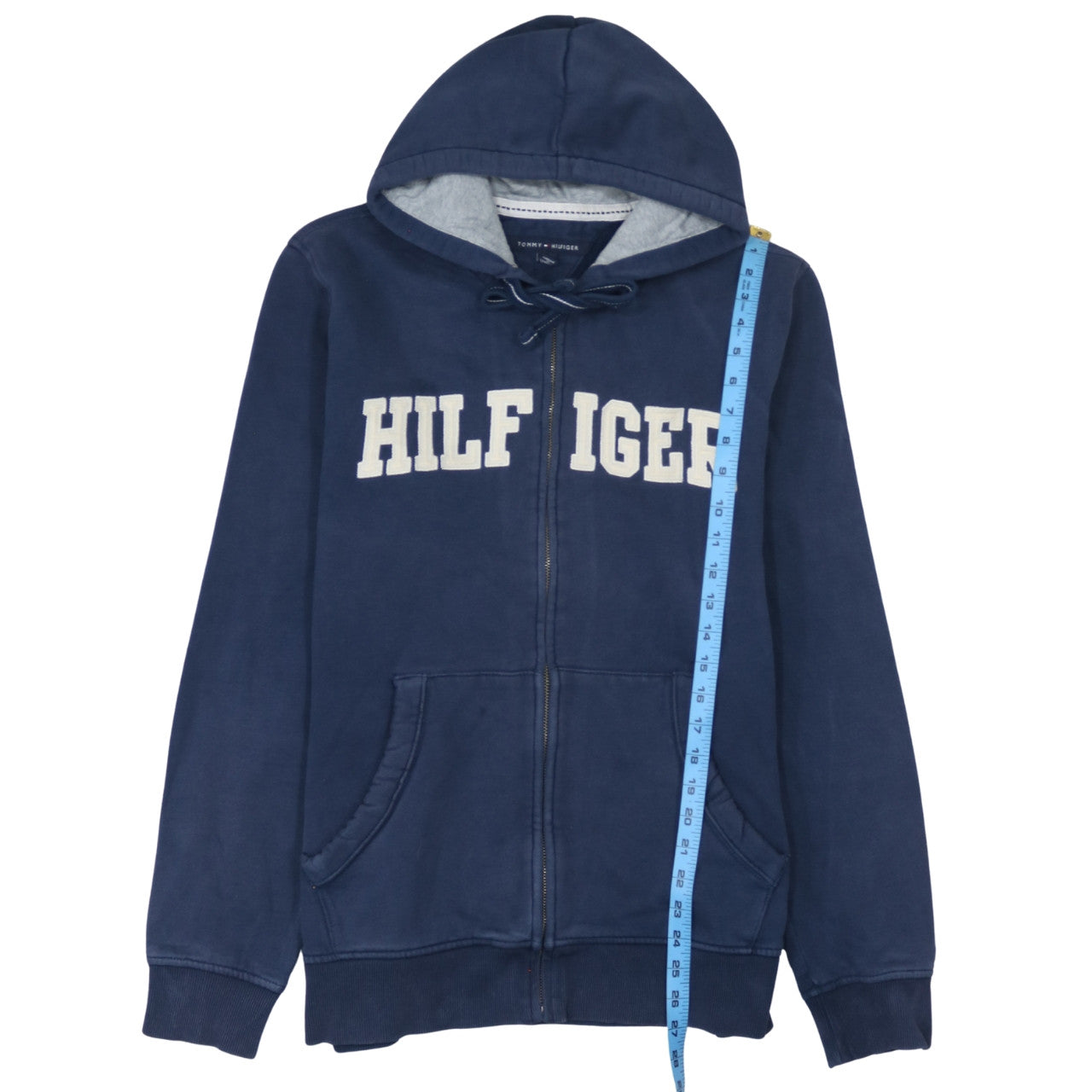 Mens UK Size L Tommy Hilfiger Blue Full Zip Hoodie