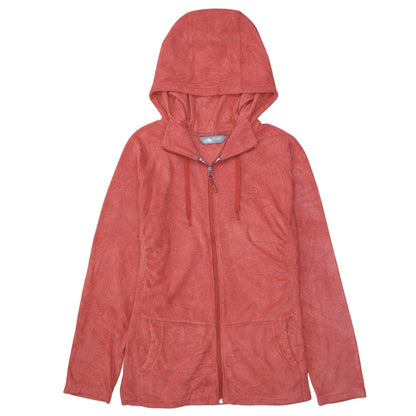 The North Face Womens Red Hooded Fleece Jacket Size L