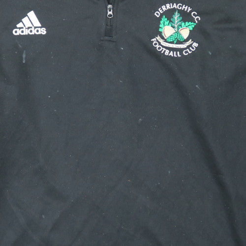 Mens UK Size 2XL adidas Black 1/2 Zip Sweatshirt
