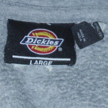 Mens UK Size L Dickies Grey 1/4 Zip Sweatshirt