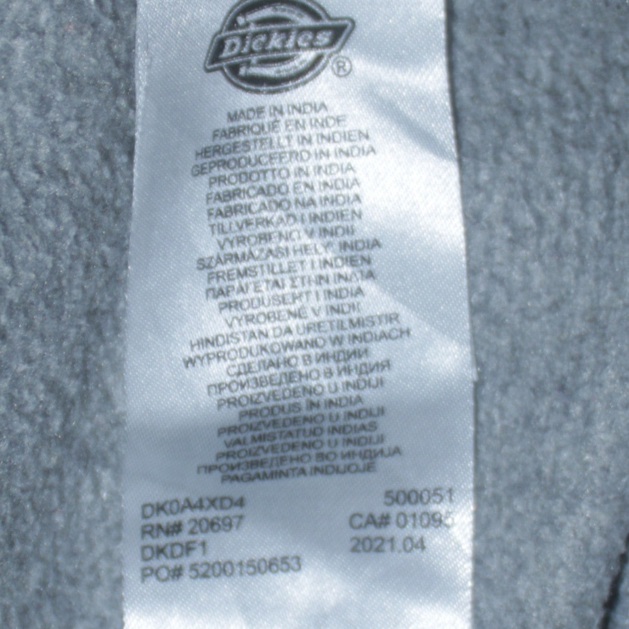 Mens UK Size L Dickies Grey 1/4 Zip Sweatshirt