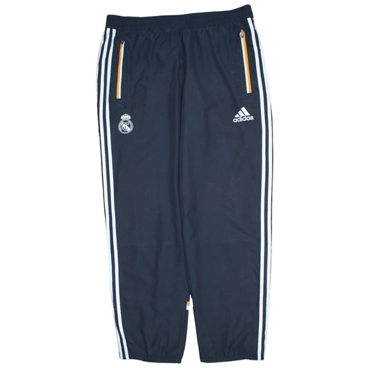Adidas Men's Black Real Madrid Track Pants M Regular Fit Zip Pockets