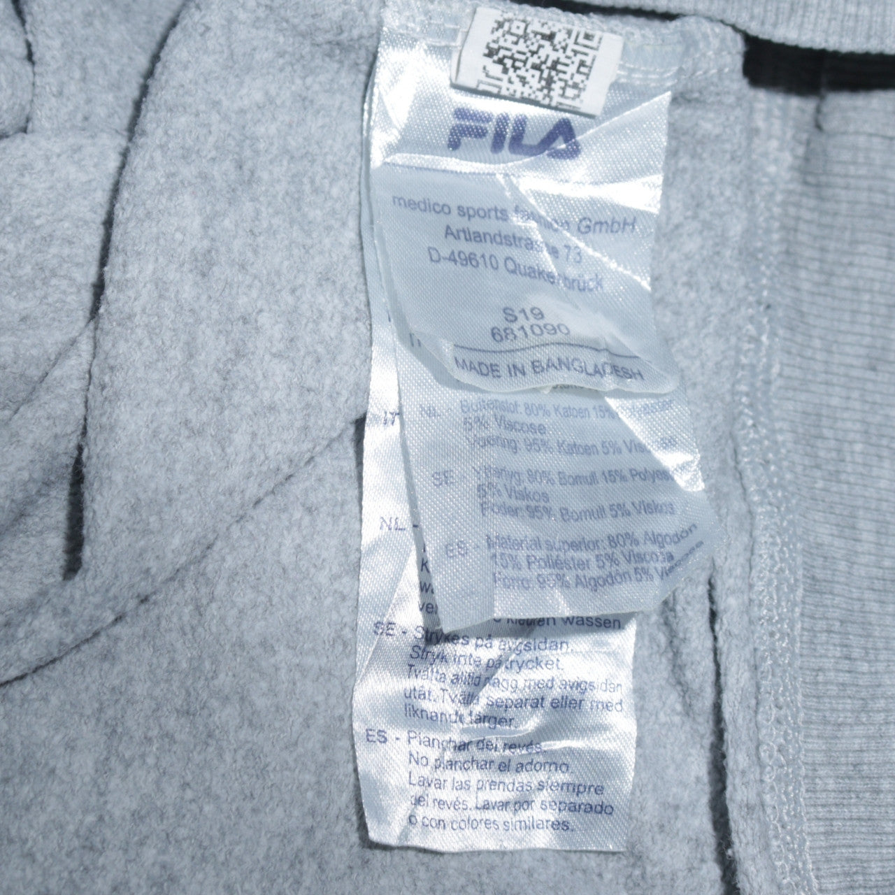 Mens UK Size M FILA Grey Pullover Hoodie