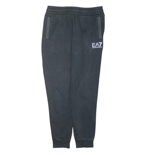 Mens UK Size M Emporio Armani Regular Fit Jogger Black Trousers