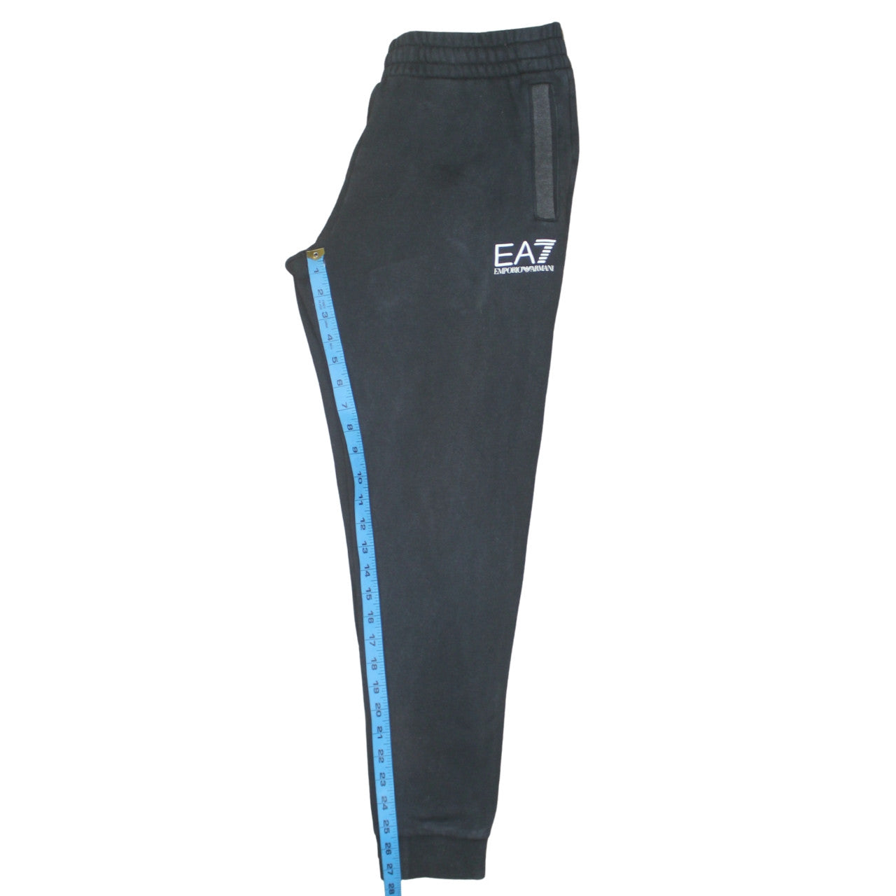 Mens UK Size M Emporio Armani Regular Fit Jogger Black Trousers