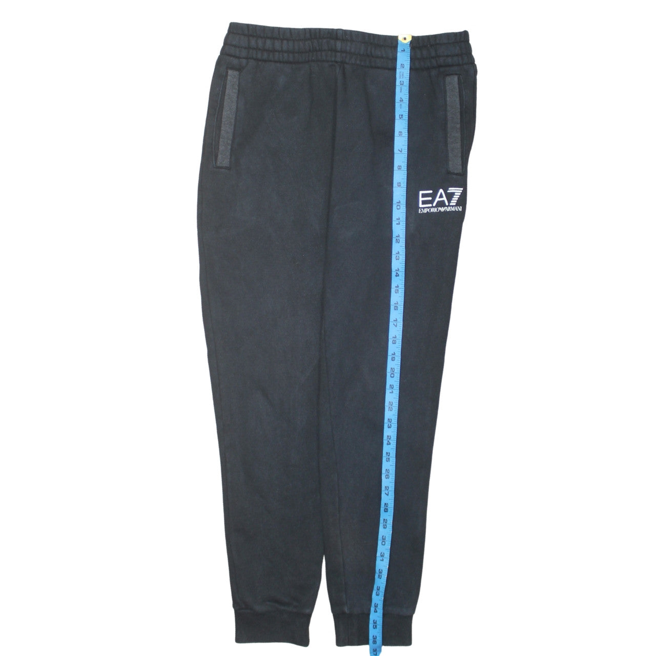 Mens UK Size M Emporio Armani Regular Fit Jogger Black Trousers