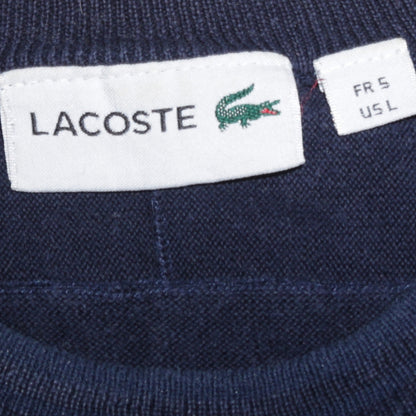 Lacoste Men's Blue Cotton Crew Neck Jumper Size L Classic Knit