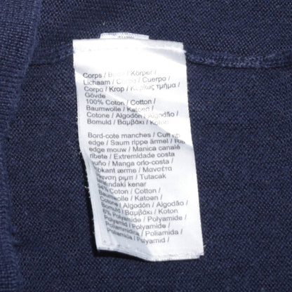 Lacoste Men's Blue Cotton Crew Neck Jumper Size L Classic Knit