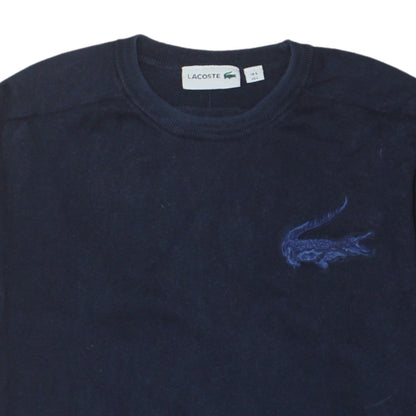 Lacoste Men's Blue Cotton Crew Neck Jumper Size L Classic Knit