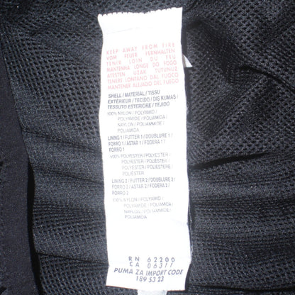 Puma Men's Black 34 Windbreaker Water Resistant Sports Jacket