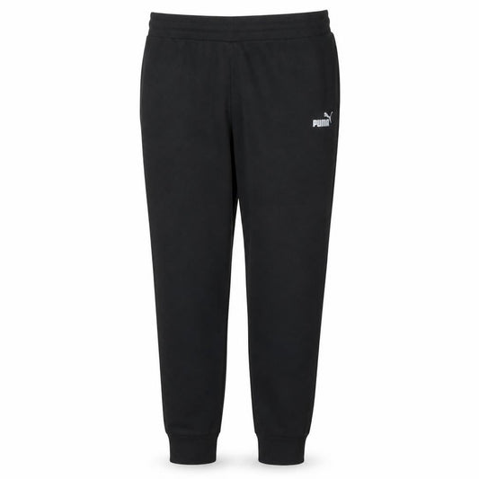 Front view of Puma Men's Black Jogger Sweatpants M Regular Fit Fleece Activewear