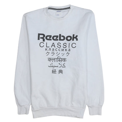 Unisex Adults UK Size XS Reebok White Pullover Sweatshirt