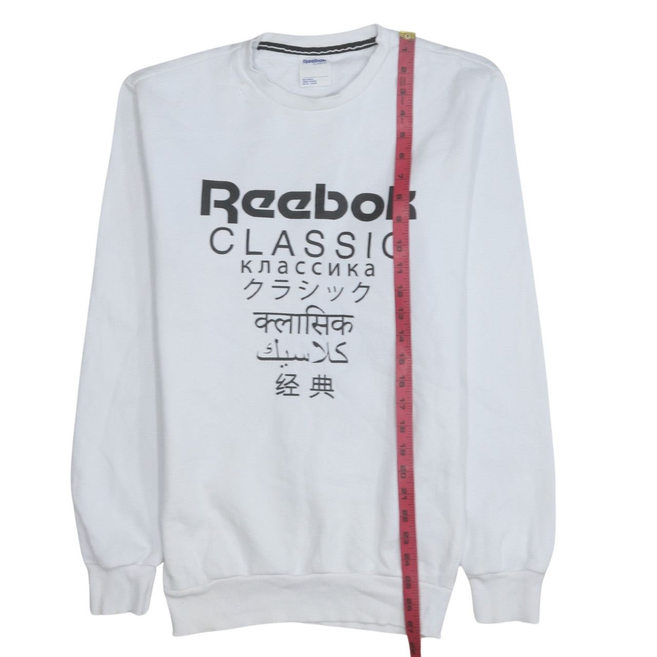 Unisex Adults UK Size XS Reebok White Pullover Sweatshirt