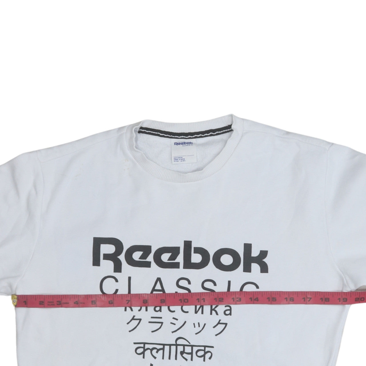 Unisex Adults UK Size XS Reebok White Pullover Sweatshirt