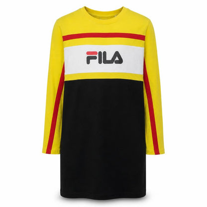 Fila Men's Yellow Black Colourblock Logo Sweatshirt S
