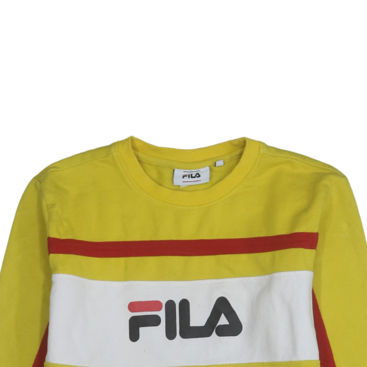 Mens UK Size S FILA Yellow Pullover Sweatshirt