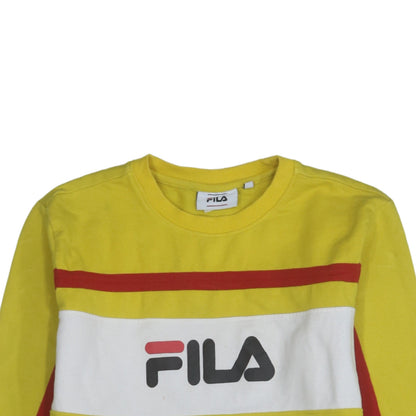 Mens UK Size S FILA Yellow Pullover Sweatshirt