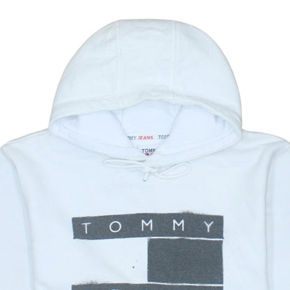 Mens UK Size L Tommy Jeans White Pullover Hoodie