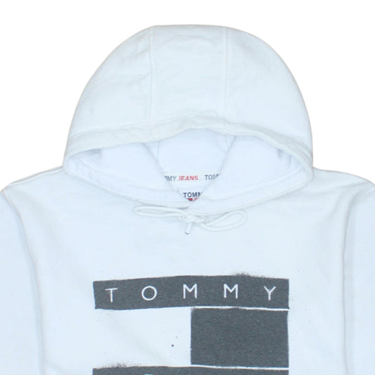 Mens UK Size L Tommy Jeans White Pullover Hoodie