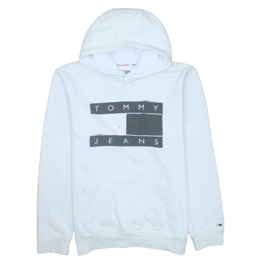 Mens UK Size L Tommy Jeans White Pullover Hoodie
