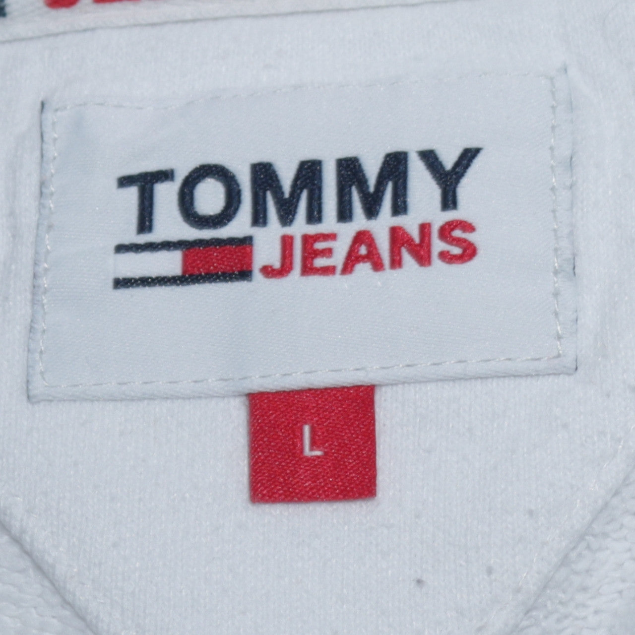 Mens UK Size L Tommy Jeans White Pullover Hoodie
