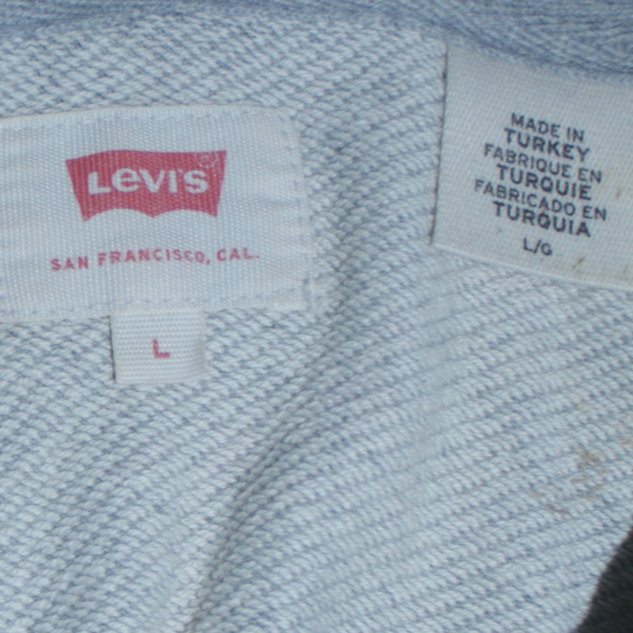 Mens UK Size L Levi's Grey Pullover Hoodie