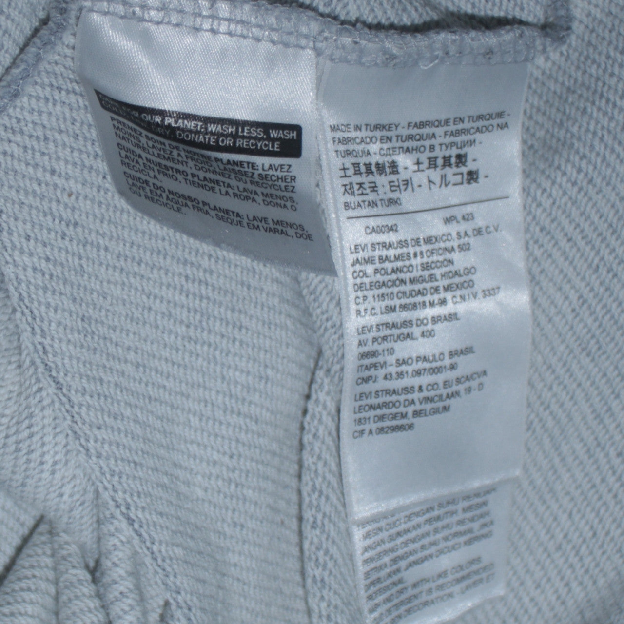 Mens UK Size L Levi's Grey Pullover Hoodie