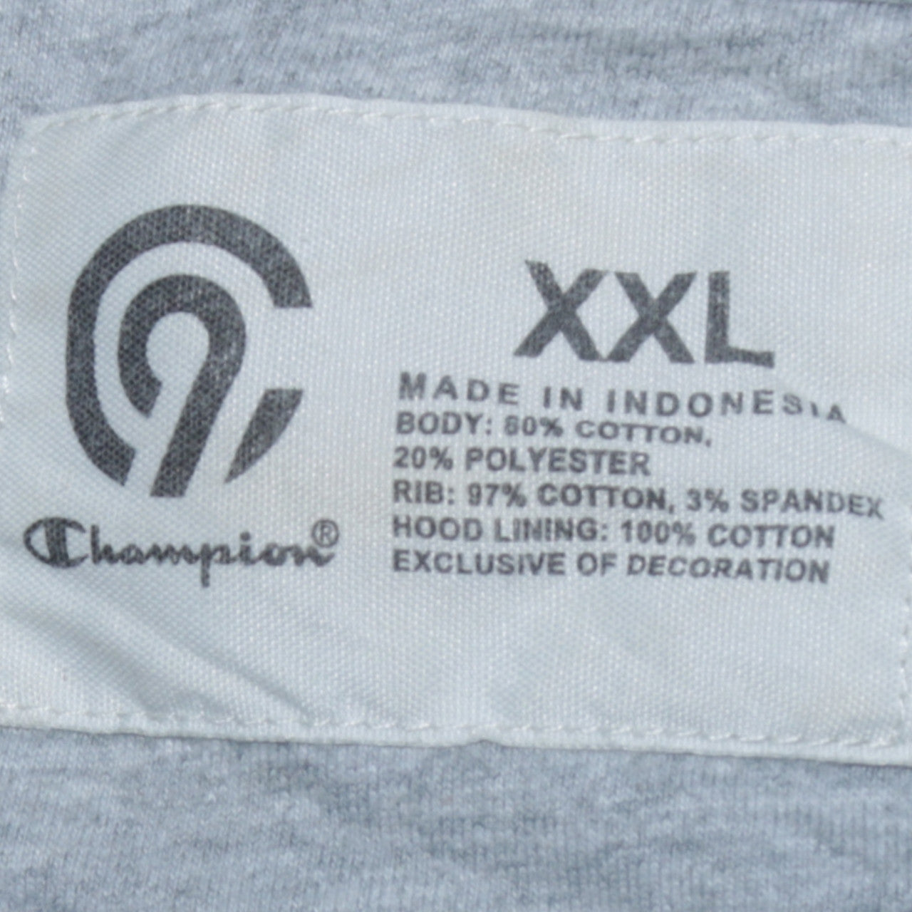 Mens UK Size 2XL Champion Grey Pullover Hoodie