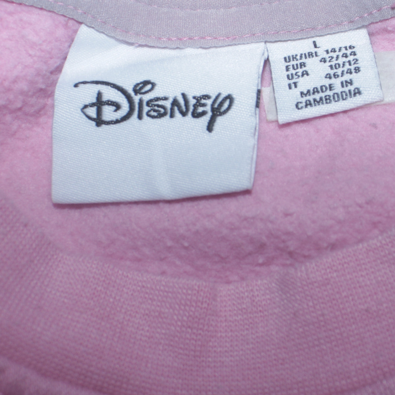 Womens UK Size L Disney Pink Pullover Sweatshirt