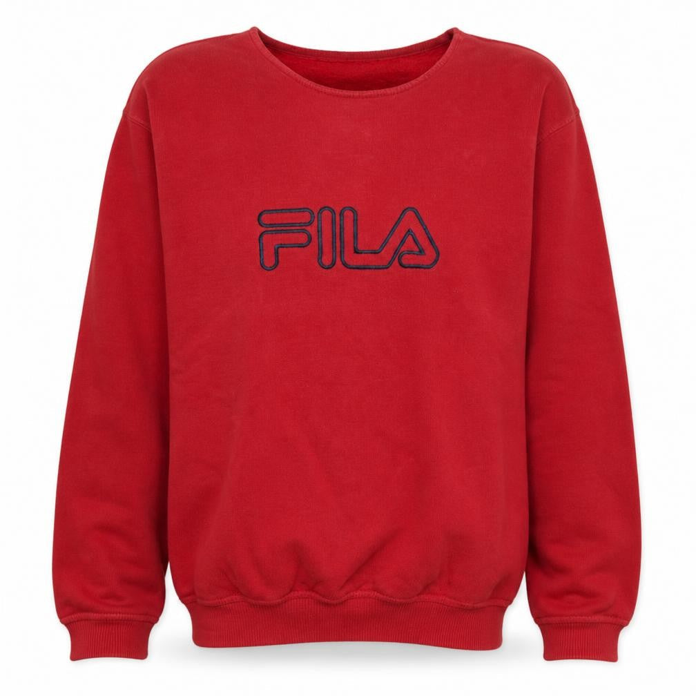 Mens UK Size S FILA Red Pullover Sweatshirt