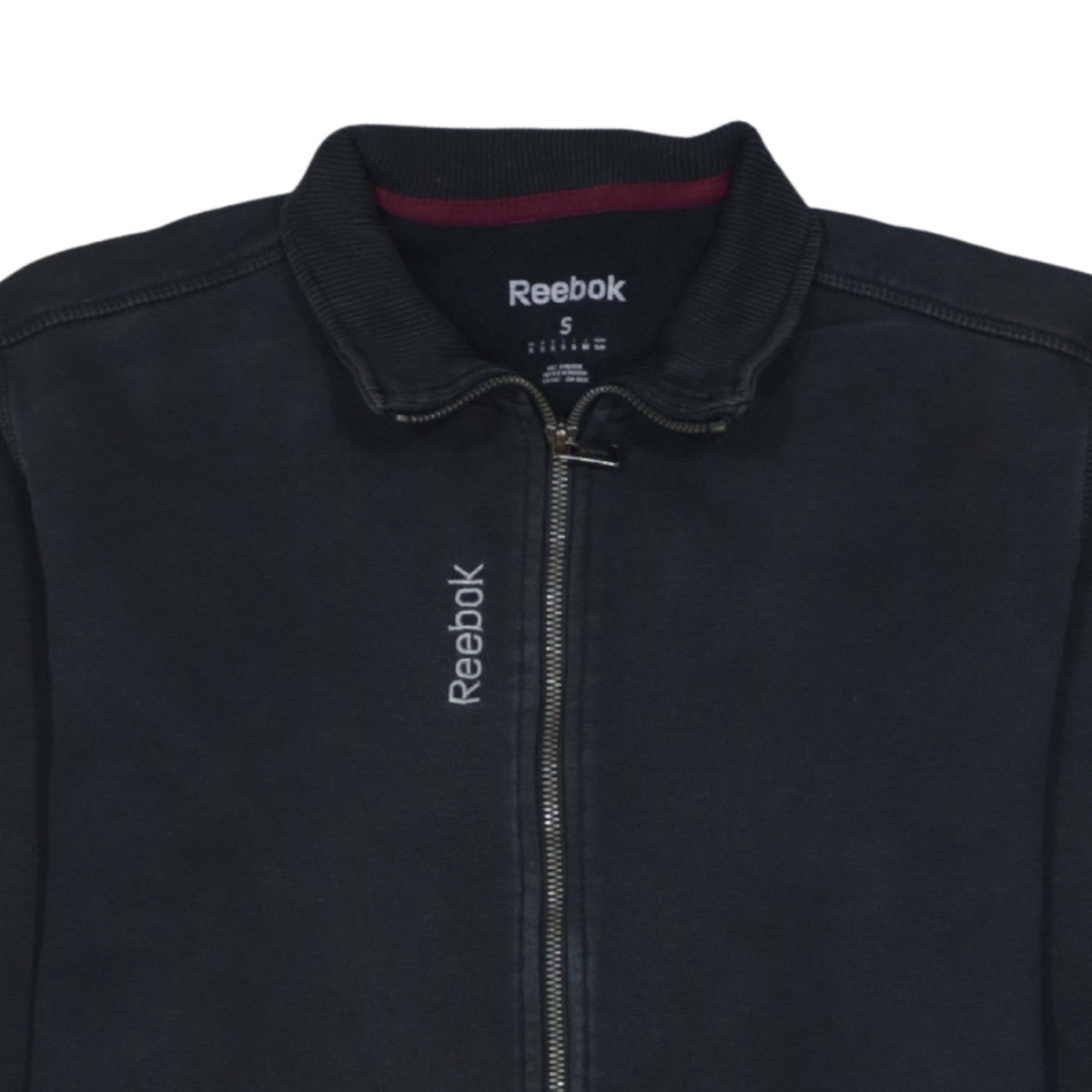 Mens UK Size S Reebok Black Full Zip Sweatshirt
