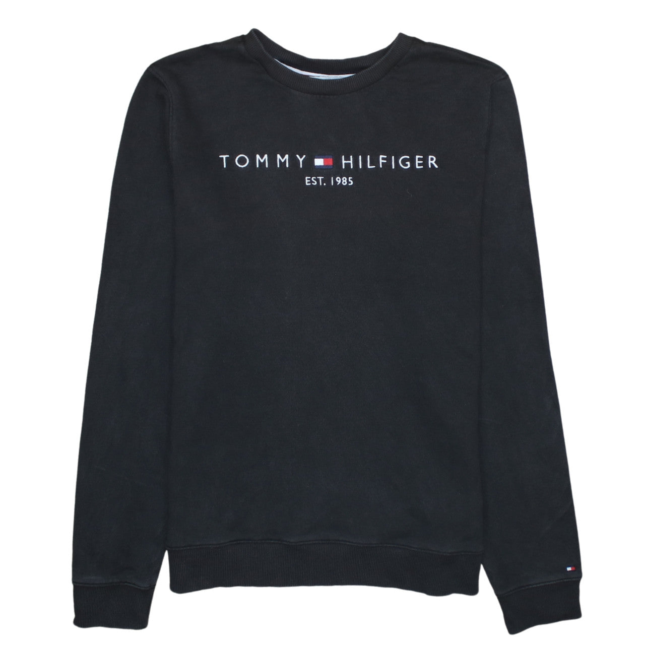 Mens UK Size M Tommy Hilfiger Black Pullover Sweatshirt