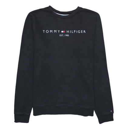 Mens UK Size M Tommy Hilfiger Black Pullover Sweatshirt