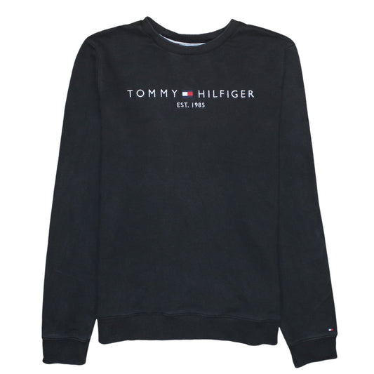 Mens UK Size M Tommy Hilfiger Black Pullover Sweatshirt