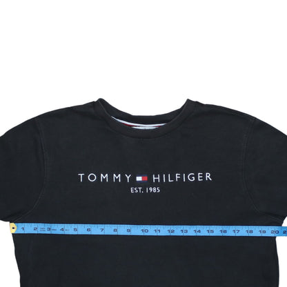 Mens UK Size M Tommy Hilfiger Black Pullover Sweatshirt