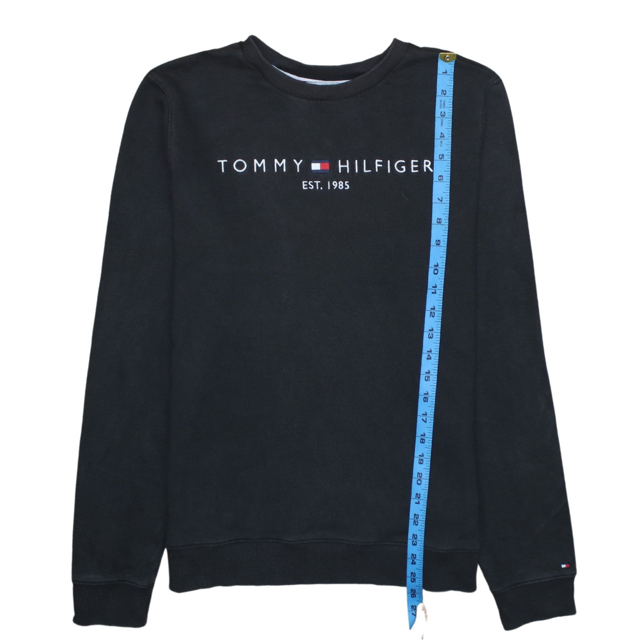 Mens UK Size M Tommy Hilfiger Black Pullover Sweatshirt
