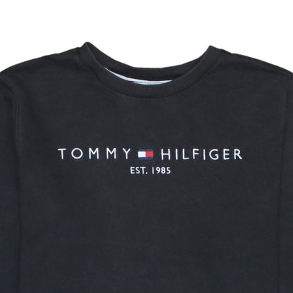 Mens UK Size M Tommy Hilfiger Black Pullover Sweatshirt