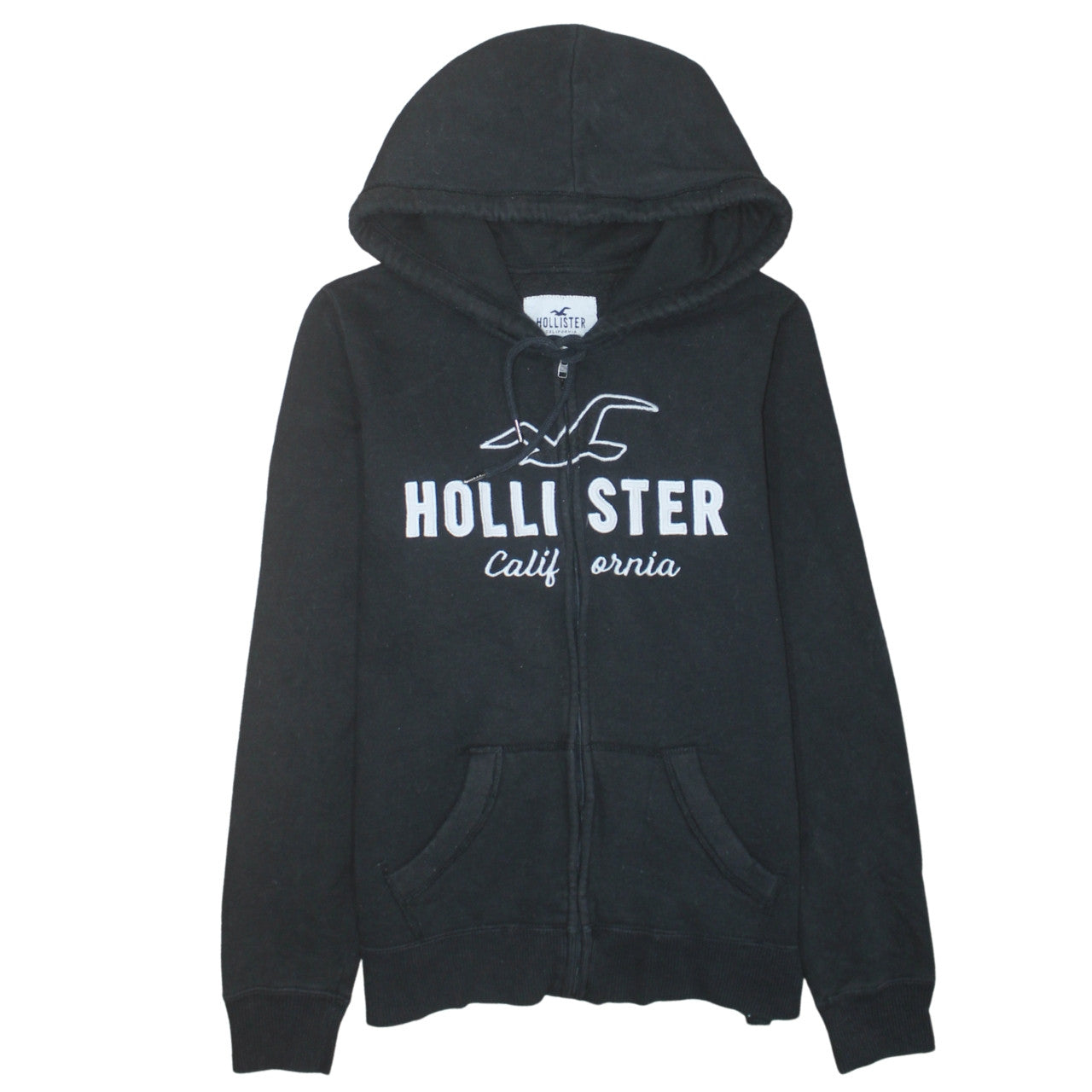 Mens UK Size S Hollister Black Full Zip Hoodie