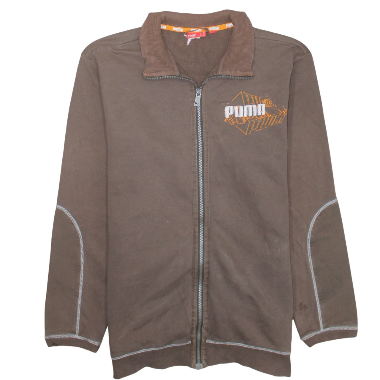 Mens UK Size 2XL PUMA Brown Full Zip Sweatshirt
