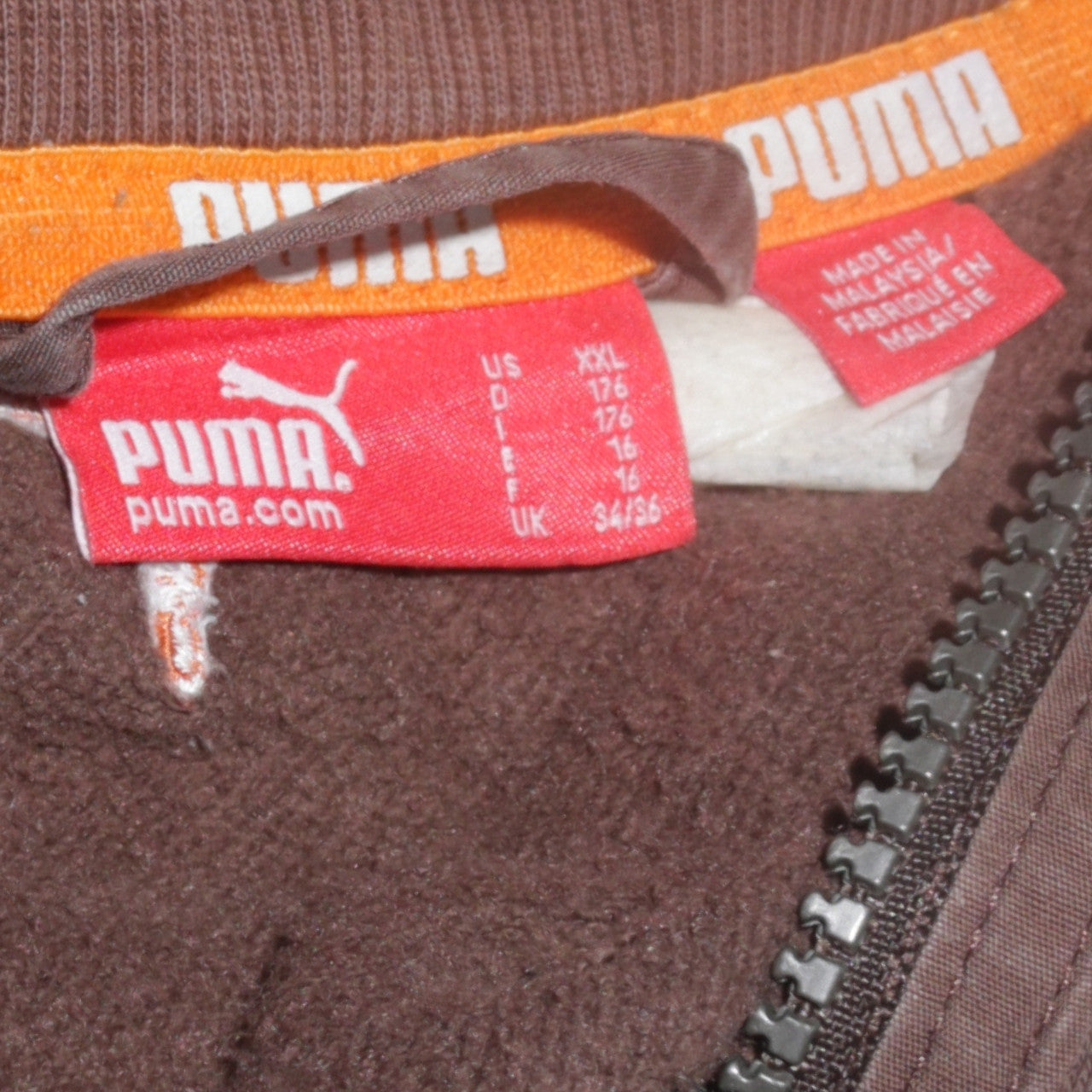 Mens UK Size 2XL PUMA Brown Full Zip Sweatshirt