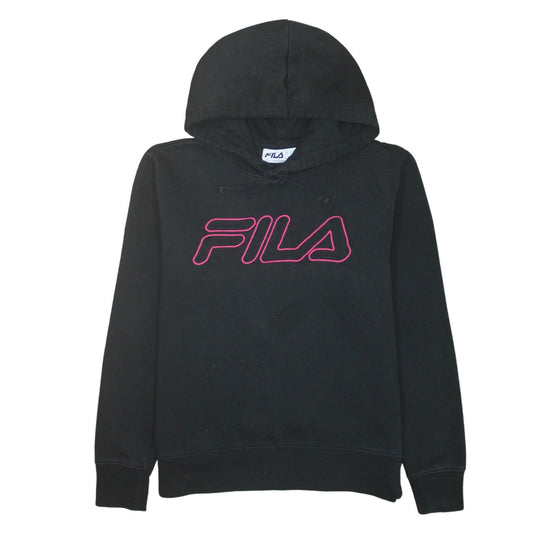 Mens UK Size M FILA Black Pullover Hoodie