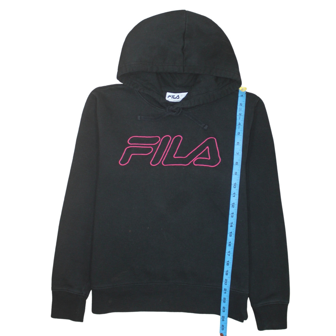 Mens UK Size M FILA Black Pullover Hoodie